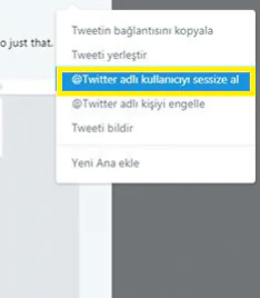 Twitter Kullanıcı ve Kelimeleri Sessize Alma