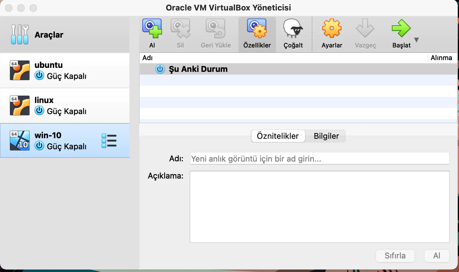 Virtual box Oluşturulan Sanal Diskin Özellikleri Nasıl Değiştiştirilir.