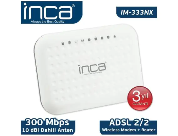 Inca IM-333NX 300Mbps ADSL Modem Kurulumu (Resimli Anlatım)