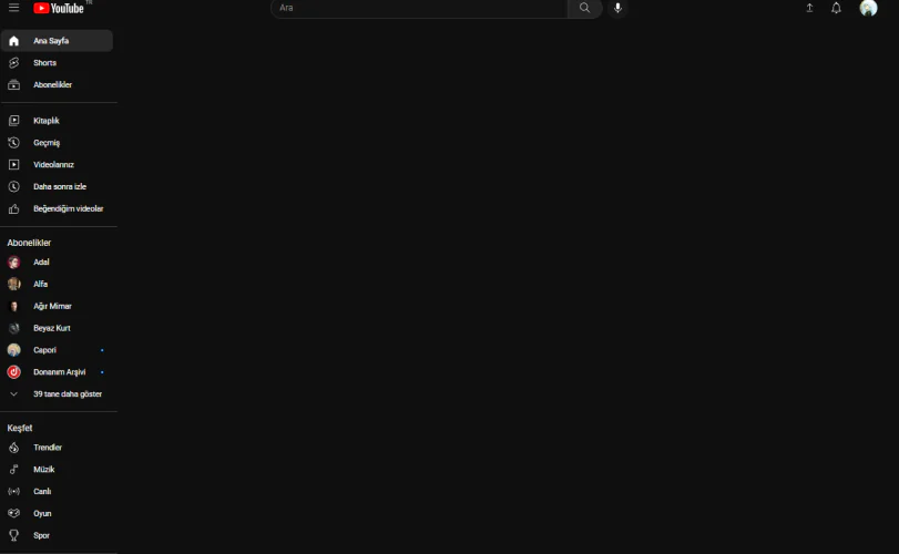 YouTube Ana Ekran Boş Sorunu ve Düzeltme Yöntemleri
