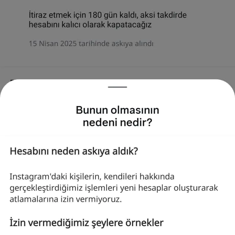Instagram Hesap Askıya Alınma Nedeni ve Çözümü Yolları