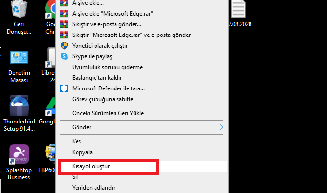 Windows bilgisayarda uygulamalara kısa yol atama
