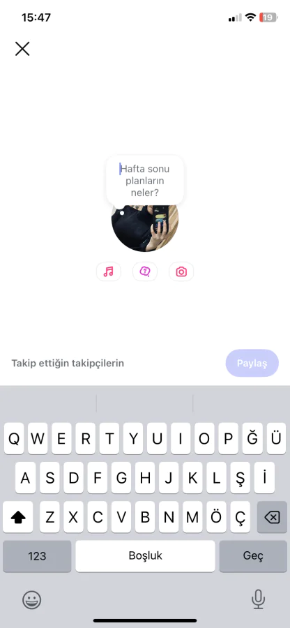 Instagram da renkli not ekleme özelliği