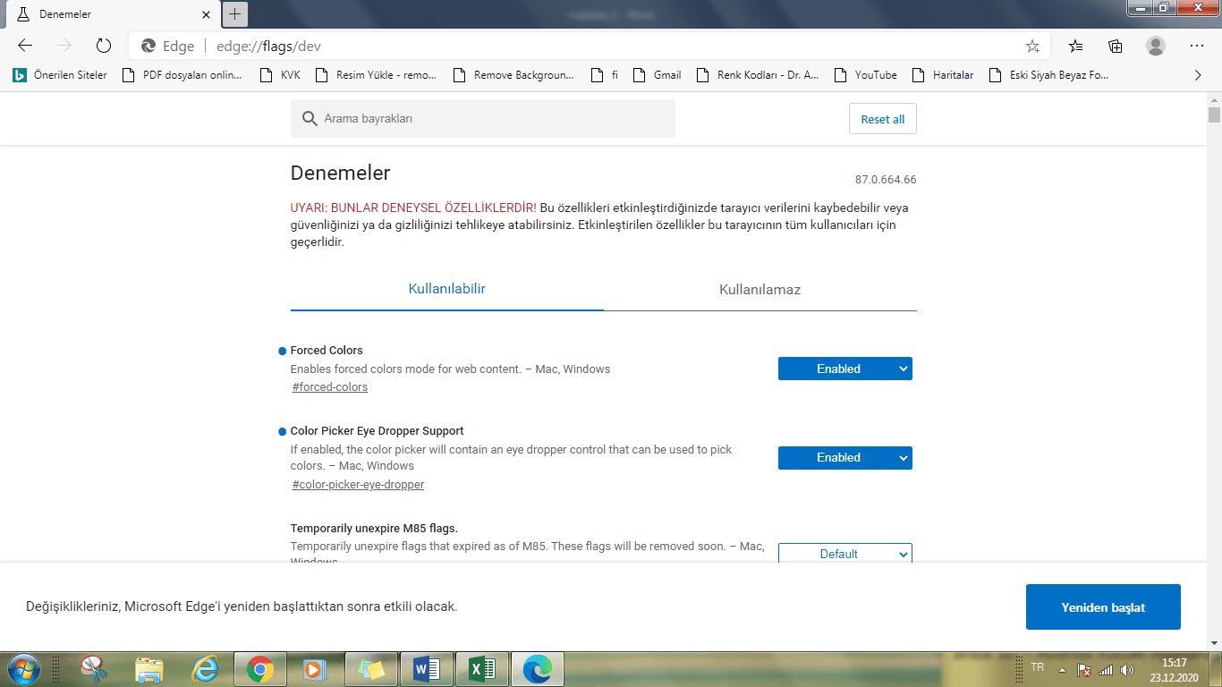 Microsoft Edge Özelleştirme için Yeni Vurgu Renkleri