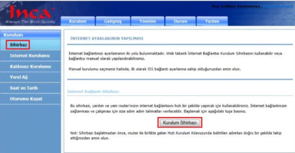 İnca IM-300NX Modem Kurulumu ve Kablosuz Ayarları