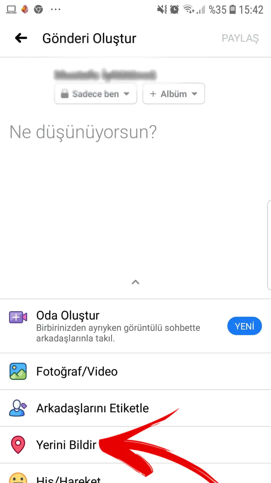 konum oluşturma adımları