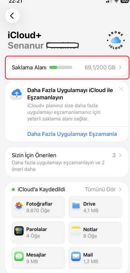 iCloud depolama alanı alma