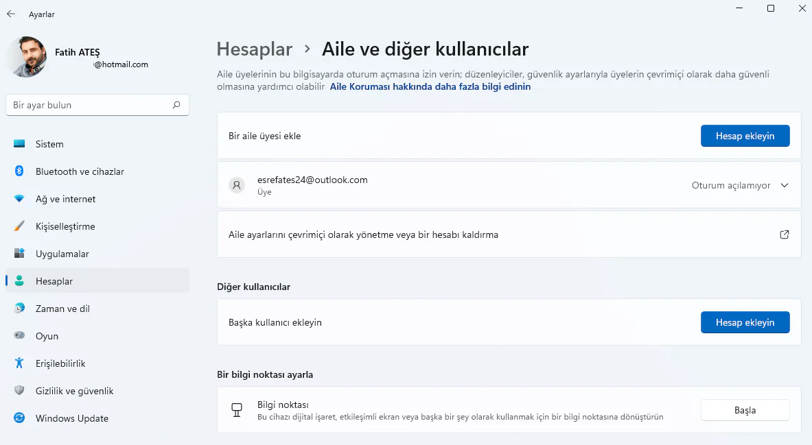 Windows 11'de yerel yönetici hesabı oluşturun