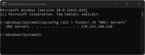 Windows 11 DNS Sunucusu Nasıl Bulunur