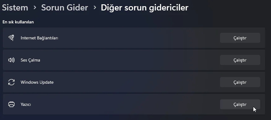 Yazıcı Sorun Giderici