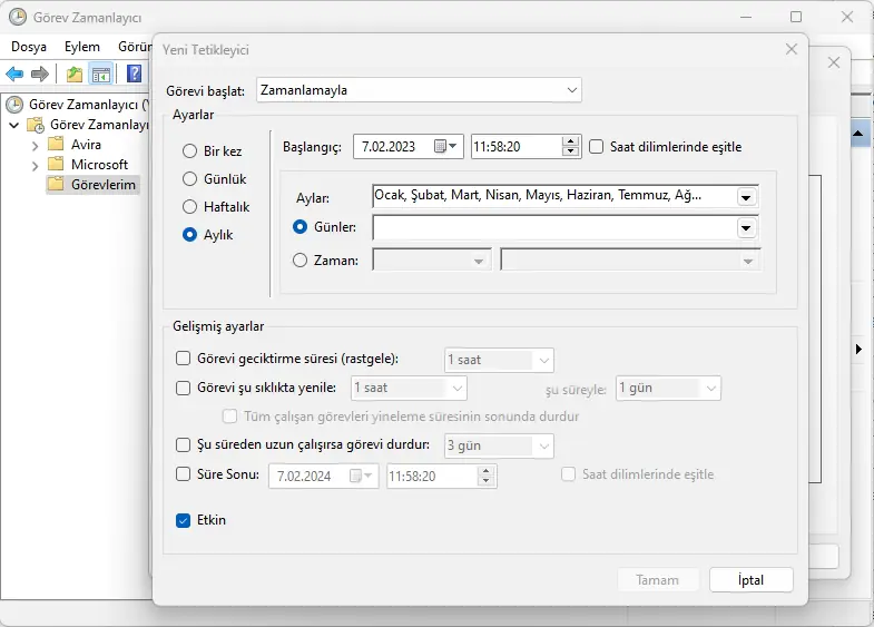 X Günden Daha Eski Dosyaları Otomatik Silmek