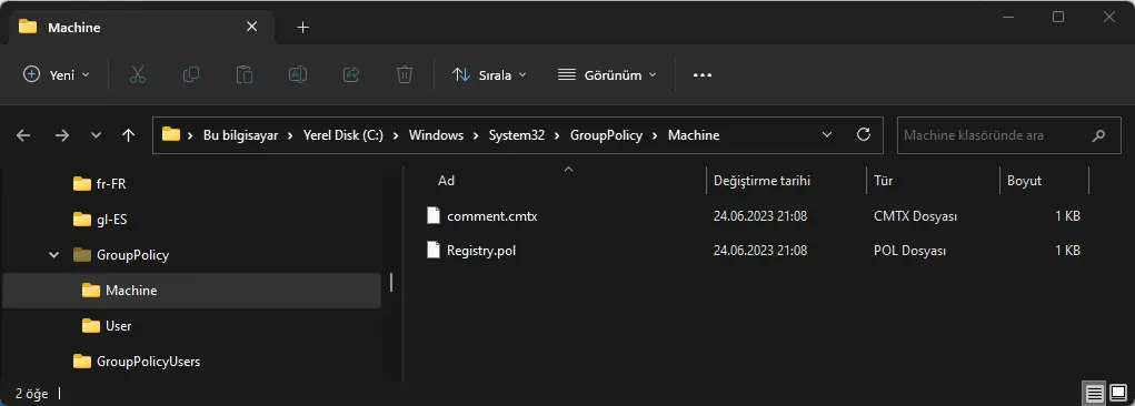 Windows 11 Grup İlkesi Ayarlarını Sıfırlama