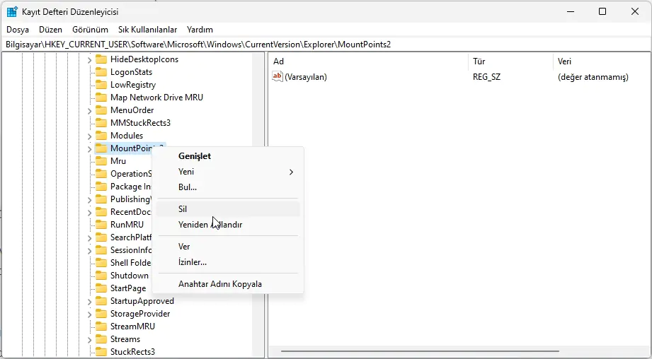 Ağ Bağlantısı Mevcut Değil Hatası Çözümü