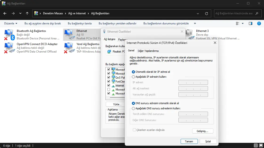 Windows 11 Statik IP Adresini Ayarla