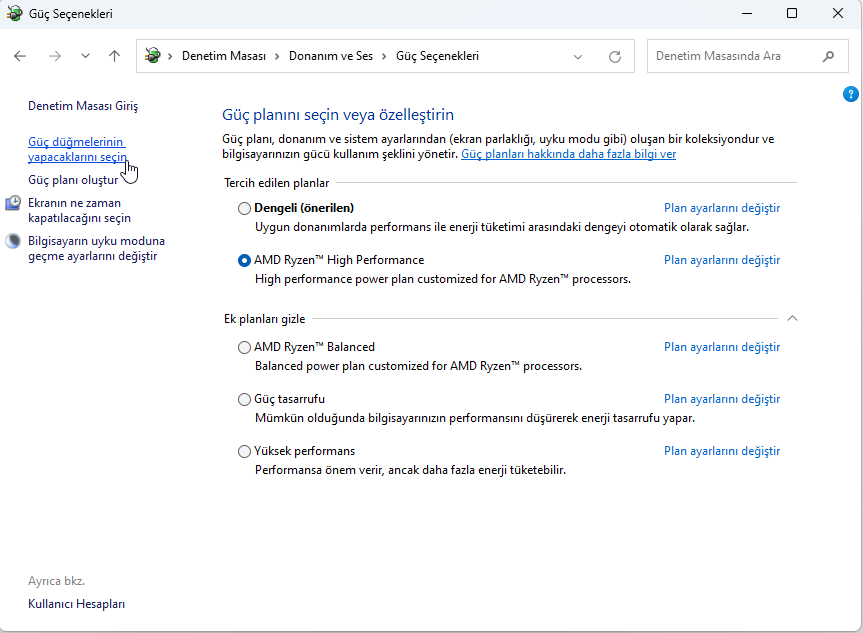 Windows 11 Hazırda Bekletme Etkinleştirme