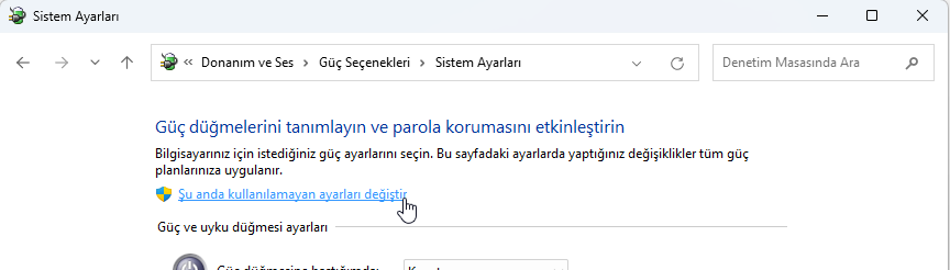 Windows 11 Hazırda Bekletme Etkinleştirme