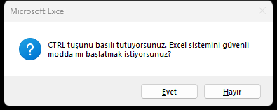 Excel Durum Çubuğu Görünmüyor