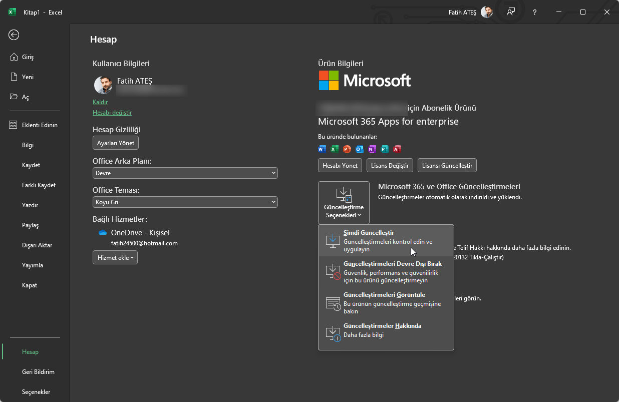 Excel Durum Çubuğu Görünmüyor
