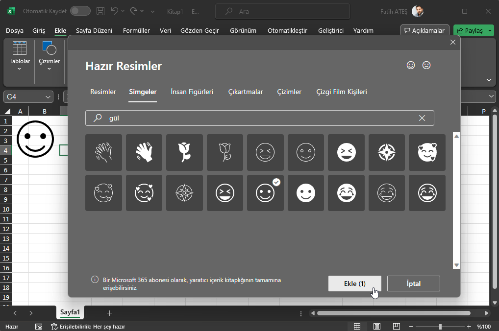 Excel Emoji Eklemek