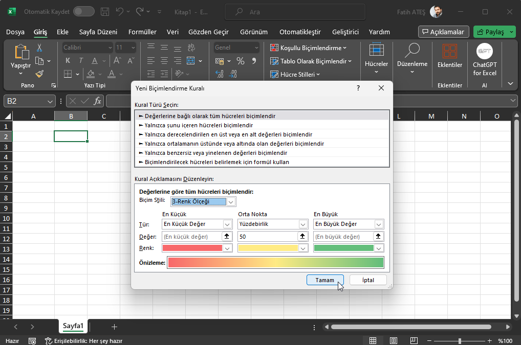 Excel Isı Haritası Nasıl Oluşturulur