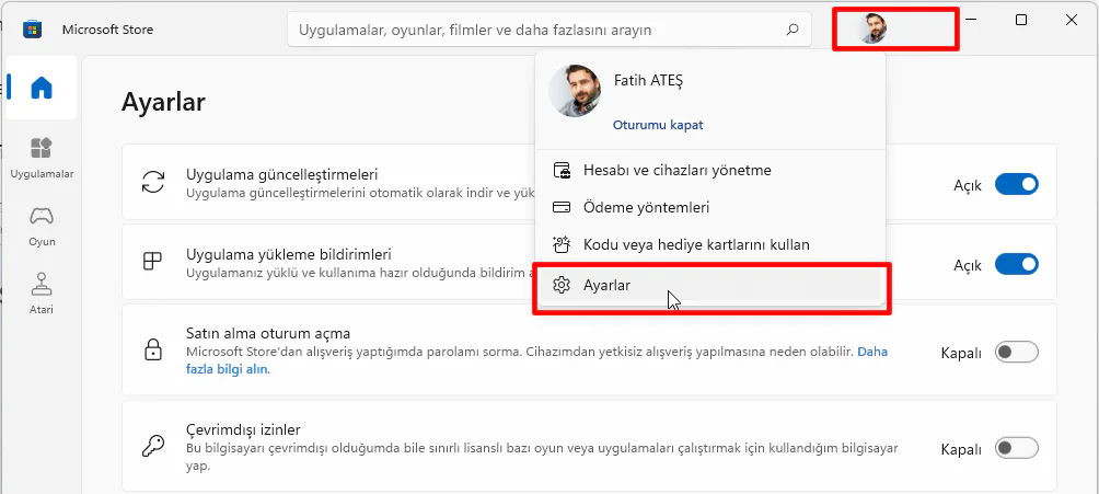Oyunların Nereye Kurulacağını Seçme