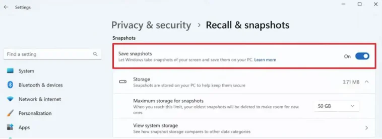 Recall Özelliğini Etkinleştirmek
