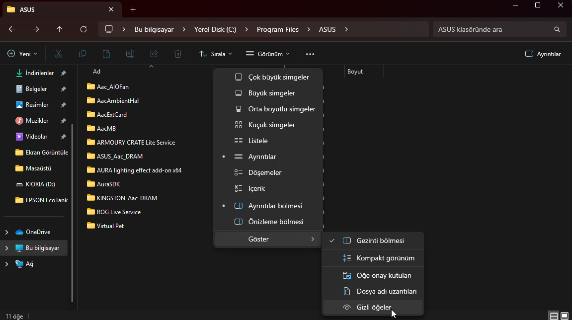 ASUS Armoury Crate Fan Kontrol