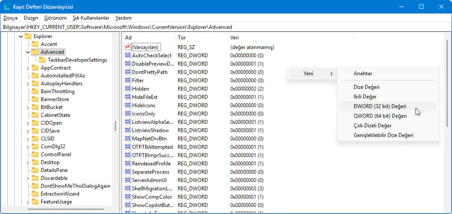 Kayıt Defteri Düzenleyicisi