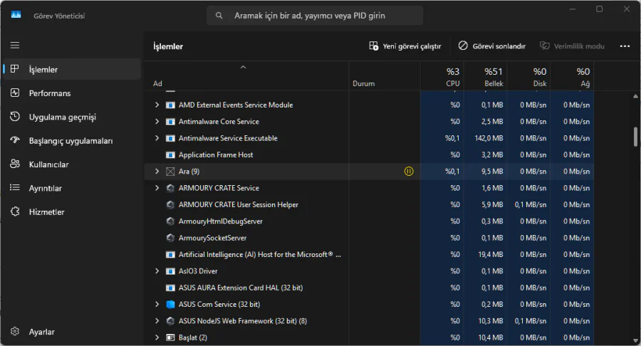Windows 11 Arama Çubuğu Yazmıyor