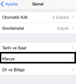 iPhone Yeni Klavye Ekleme