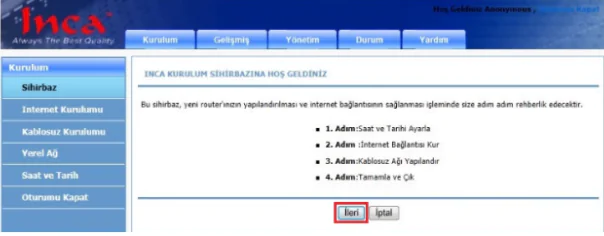 İnca IM-300NX Modem Kurulumu ve Kablosuz Ayarları Adımlar