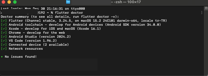 Flutter Doctor Yükleme Kontrol