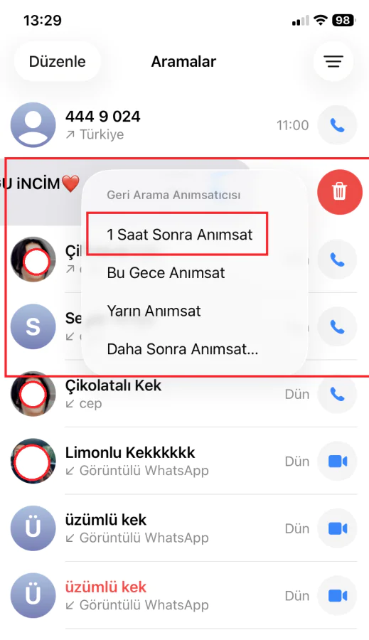 iPhone anımsatıcı