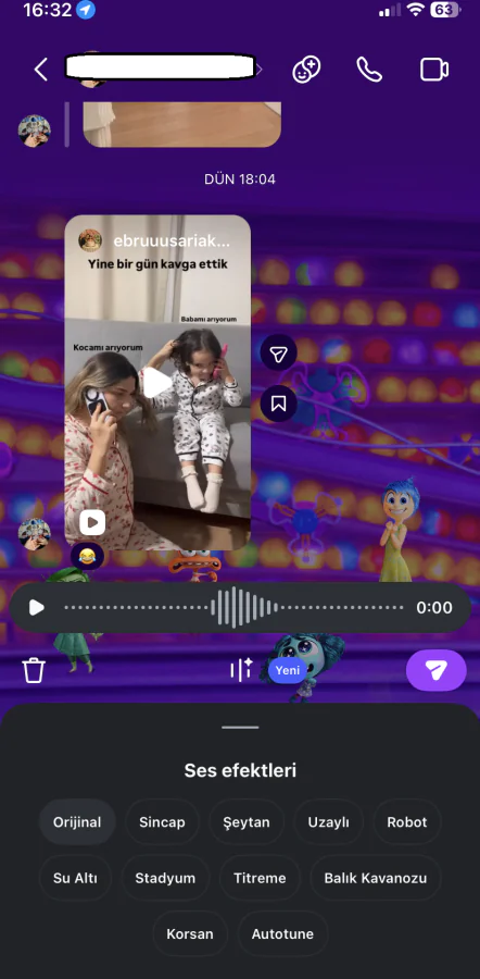 Instagram’da sesli mesaj sesi