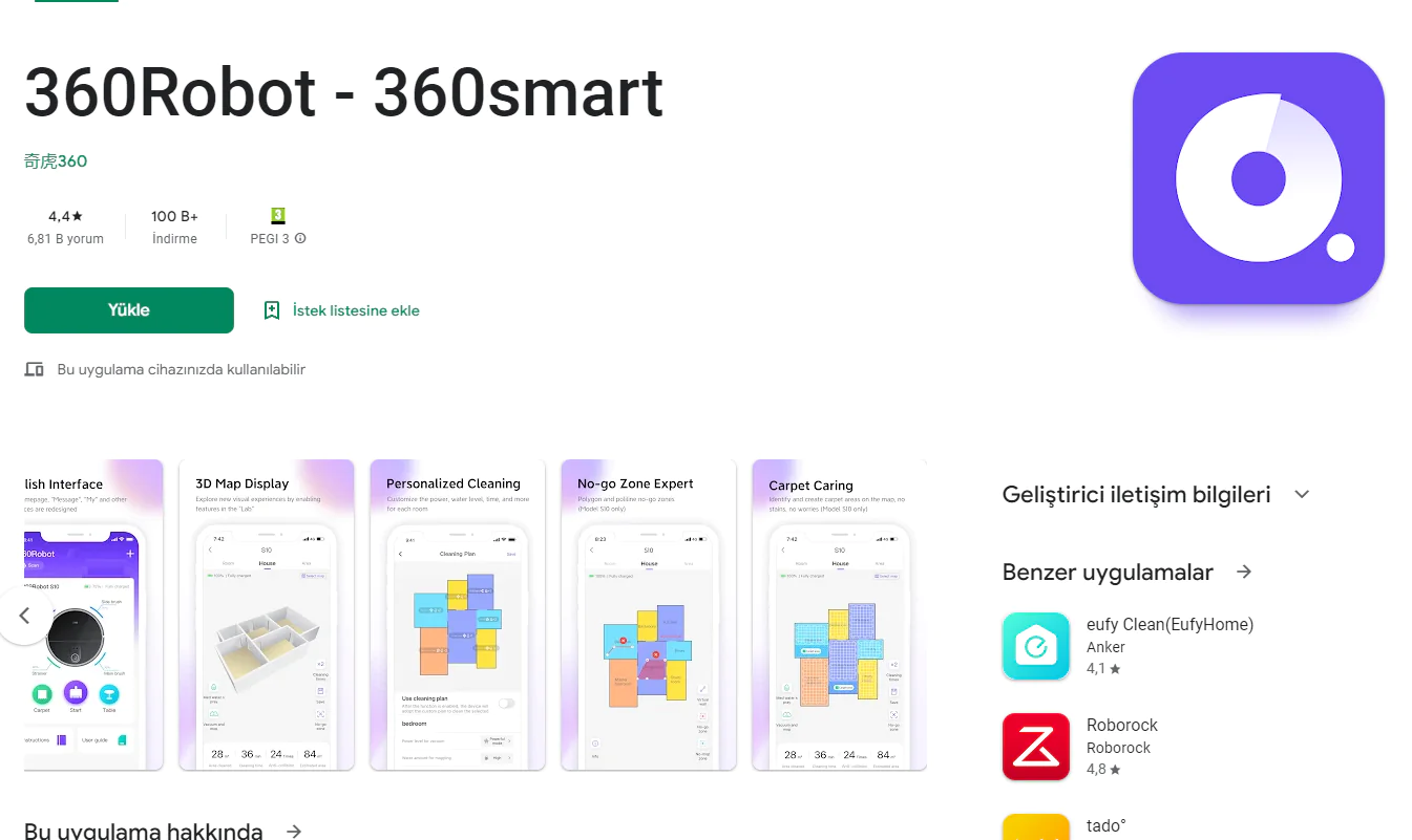 360 s8 robot supurge kurulumu