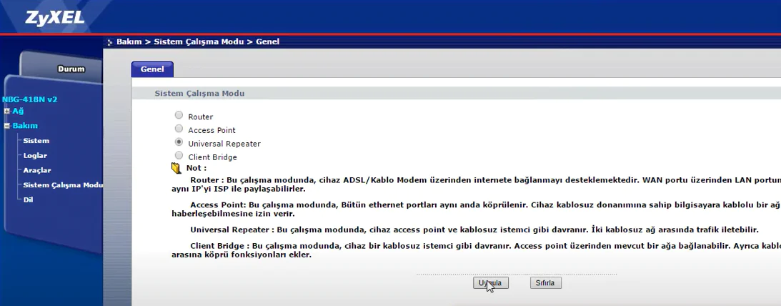 zyXEL WAP3205v3 Router Kurulumu