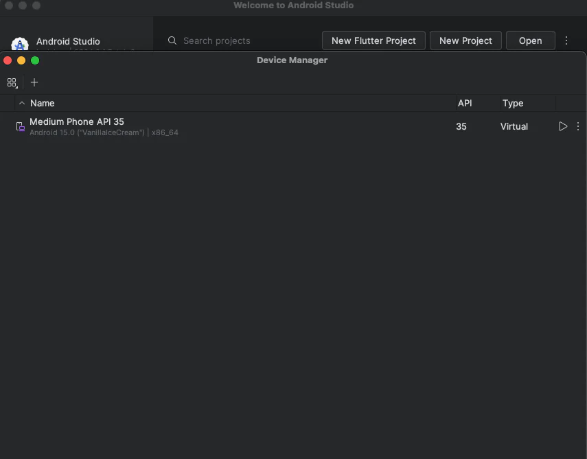Android Studio Device Manager