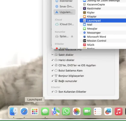 Launchpadi dock ekleme