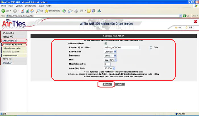 AirTies WOB-200 ap Kurulumu