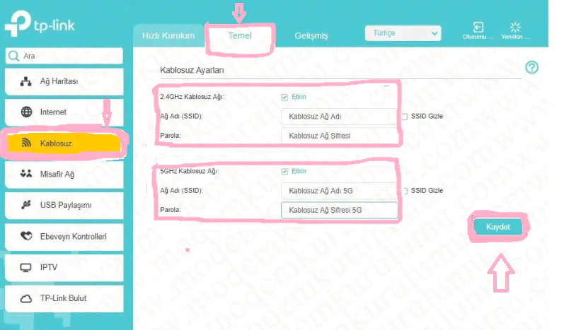 tp-link-archer-vr2800 kablosuz modem