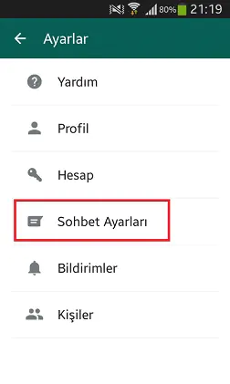 WhatsApp sohbet kilidi 