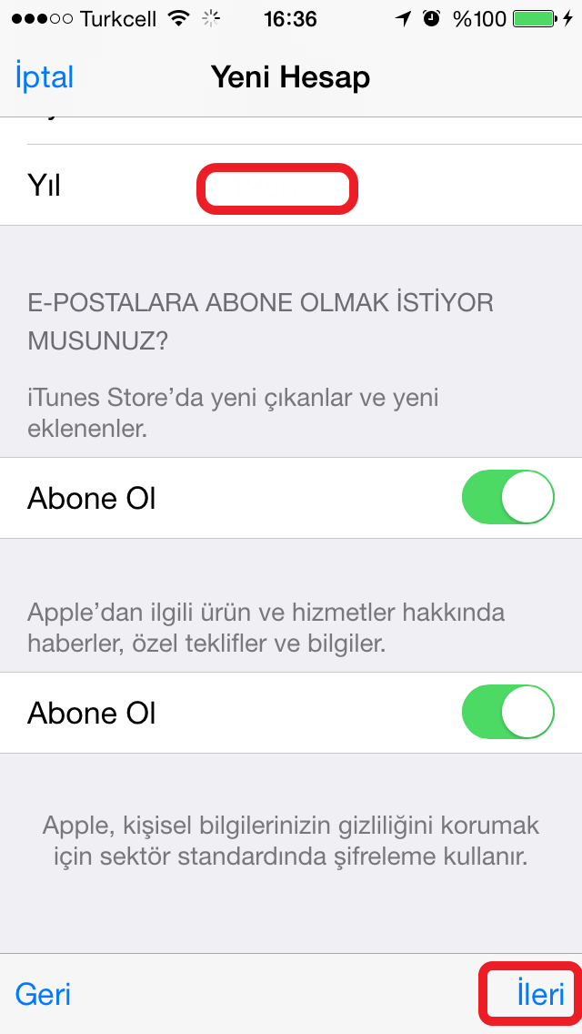 iPhone Üzerinden Apple ID Oluşturma