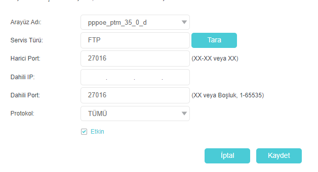 Tplink archer vr300 port yönlendirme nasıl yapılır