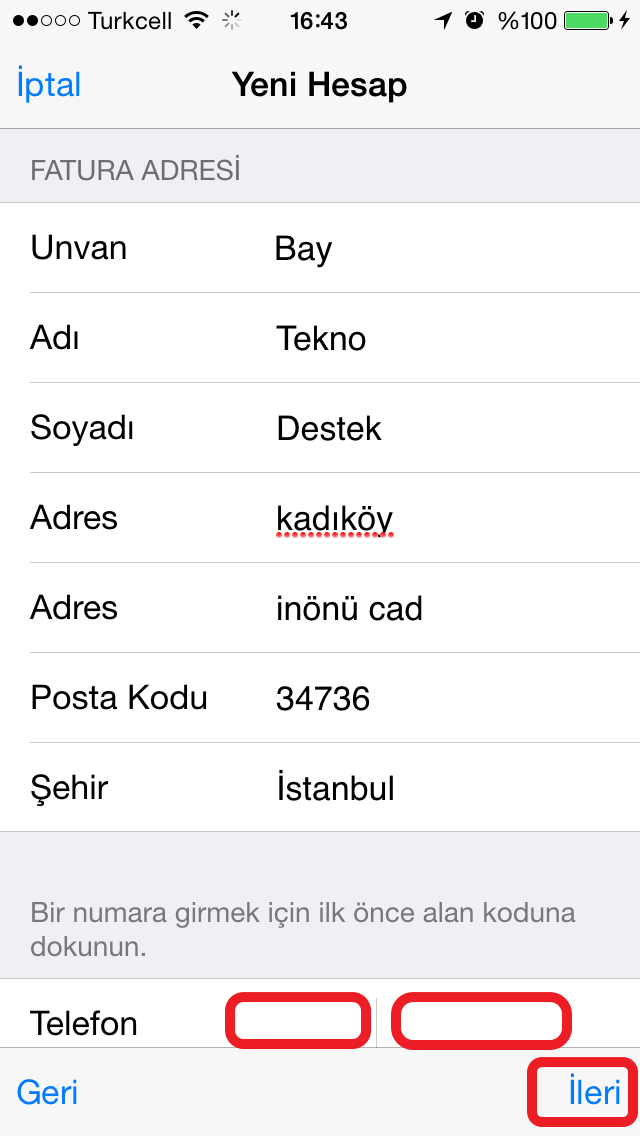 iPhone Üzerinden Apple ID Oluşturma