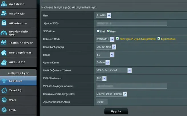 MANUEL KABLOSUZ AĞ ADI VE ŞİFRE DEGİŞTİRME