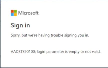 AADSTS90100 Hata kodu Nasıl giderilir