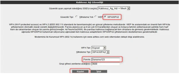 AirTies Air 4340 Erişim Noktası AP Ayarları yöntemler