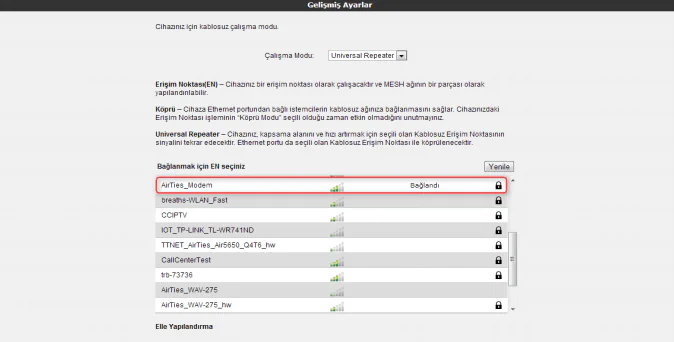 AirTies Air 4340 Universal Repeater Ayarları Yolları