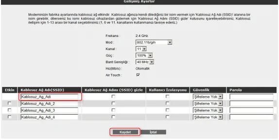 AirTies Air 4452 Kablosuz Ağ Ayarları adımlar