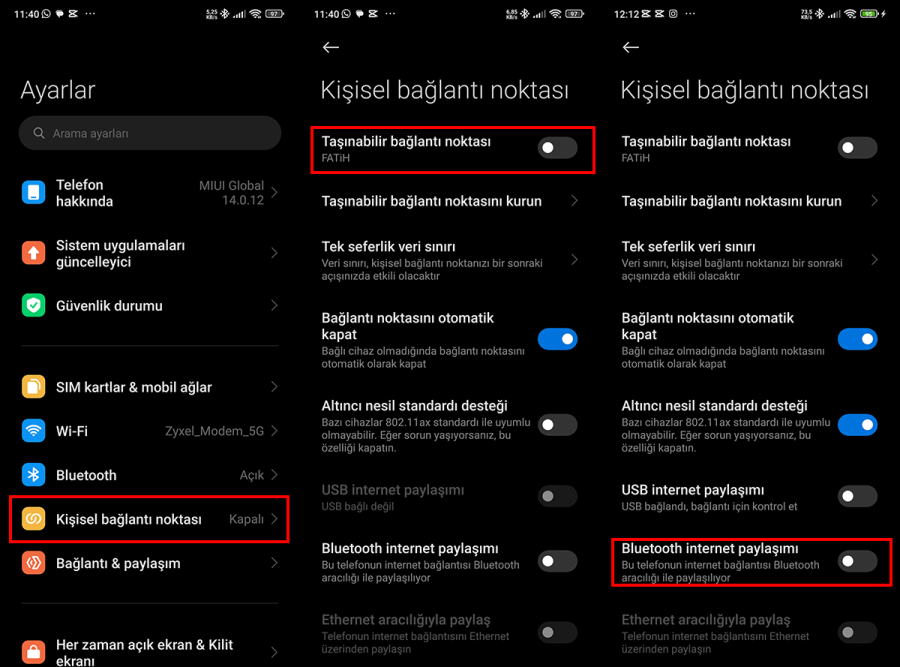 Android Bluetooth ile İnternet Paylaşma